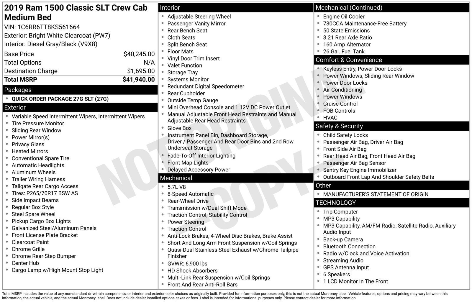 2019 RAM 1500 Classic SLT