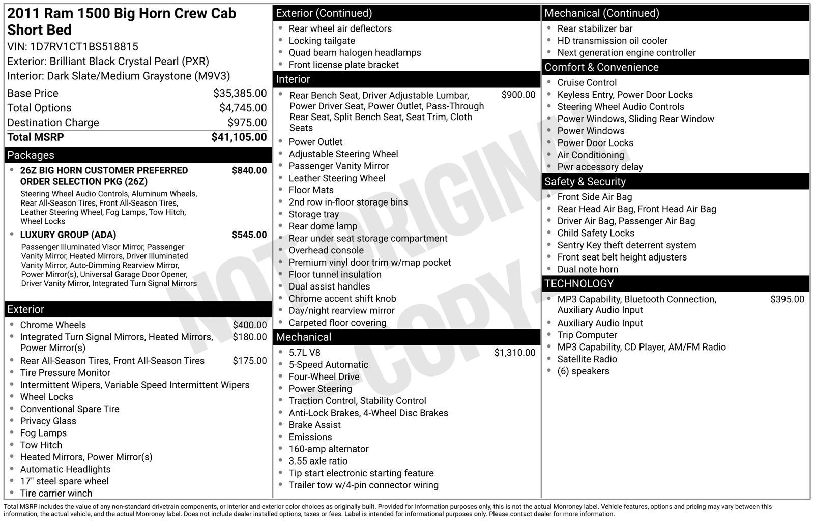2011 RAM 1500 Big Horn