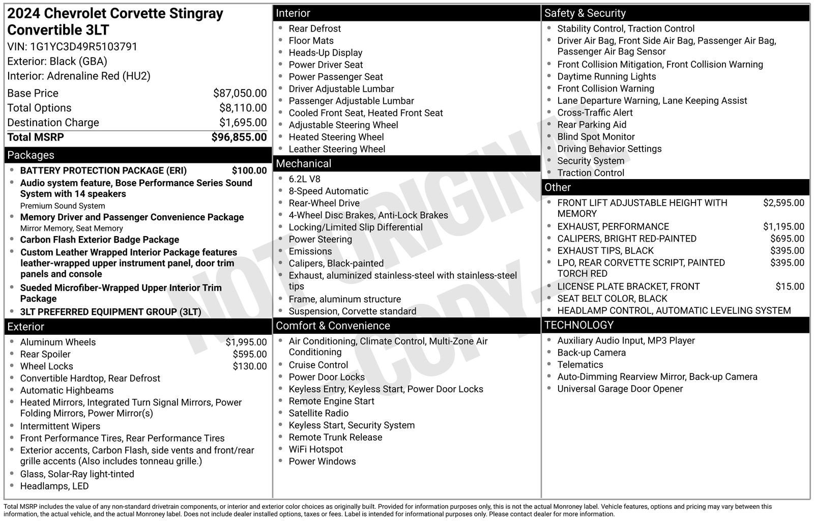 2024 Chevrolet Corvette Stingray 3LT
