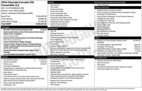 2024 Chevrolet Corvette Z06 3LZ