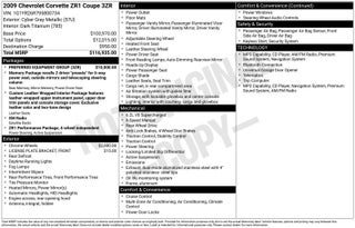 2009 Chevrolet Corvette ZR1 ZR1 w/3ZR