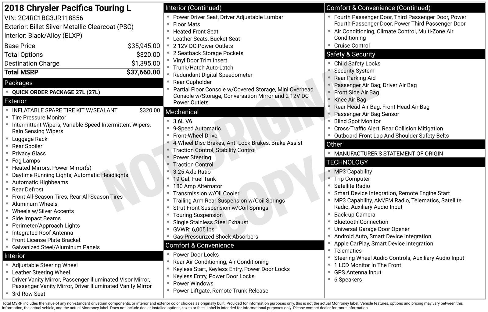 2018 Chrysler Pacifica Touring L