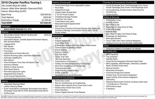 2018 Chrysler Pacifica Touring L