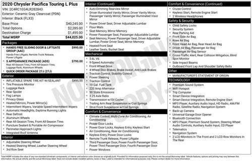 2020 Chrysler Pacifica Touring L Plus