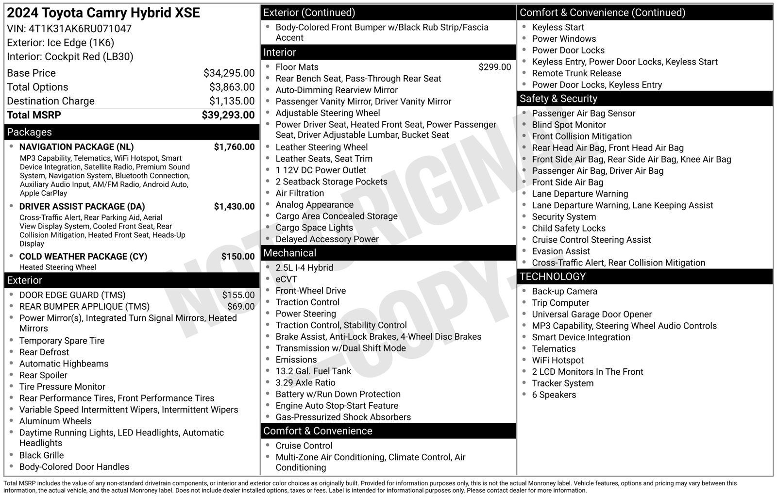 2024 Toyota Camry Hybrid XSE