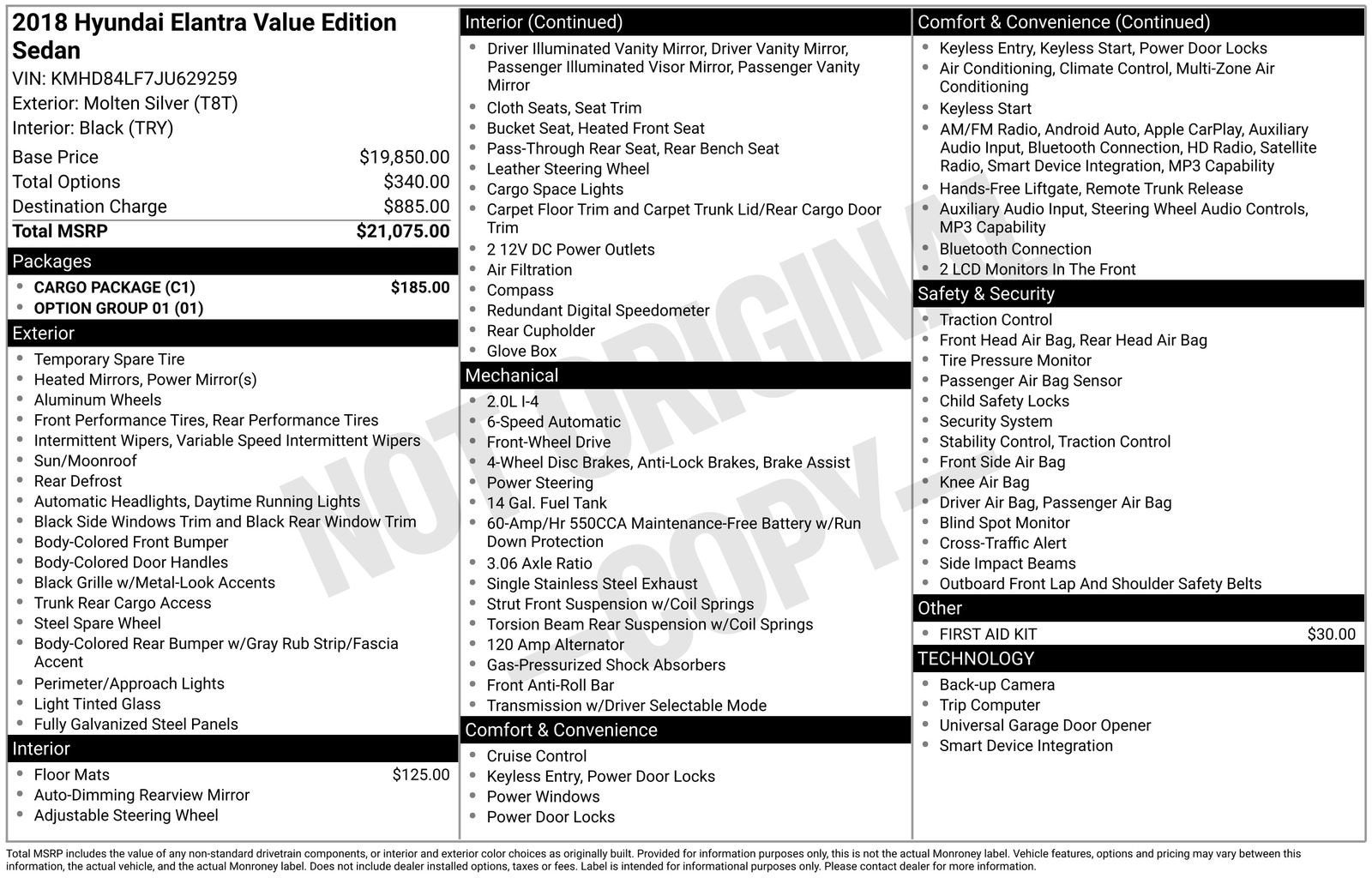 2018 Hyundai Elantra Value Edition