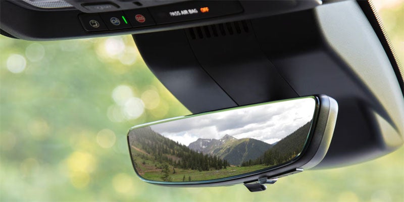 Interior photo of a 2026 Chevrolet Silverado 1500 rear view mirror