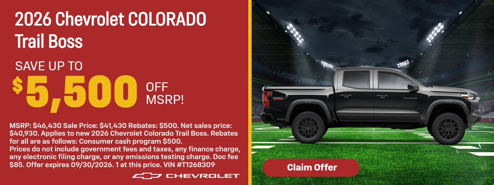 2026 Chevy Colorado on offer