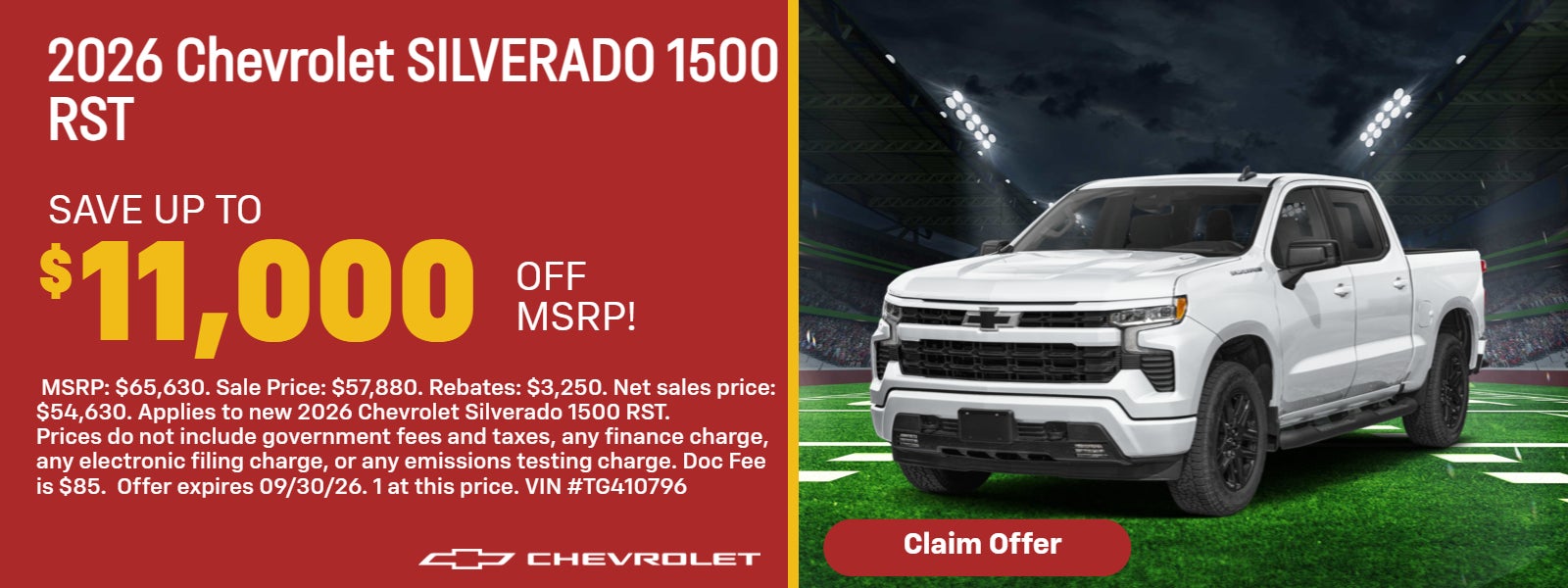 White 2026 Chevy Silverado 1500 on offer