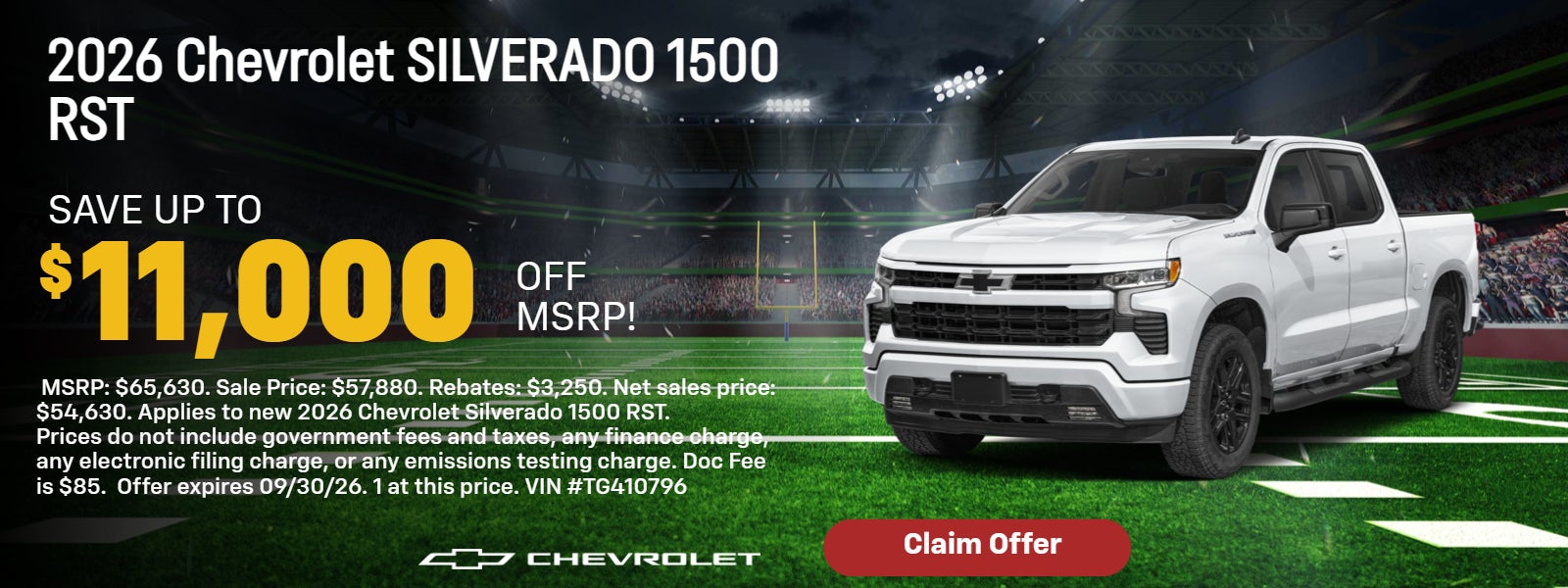 White 2026 Chevy Silverado 1500 on offer