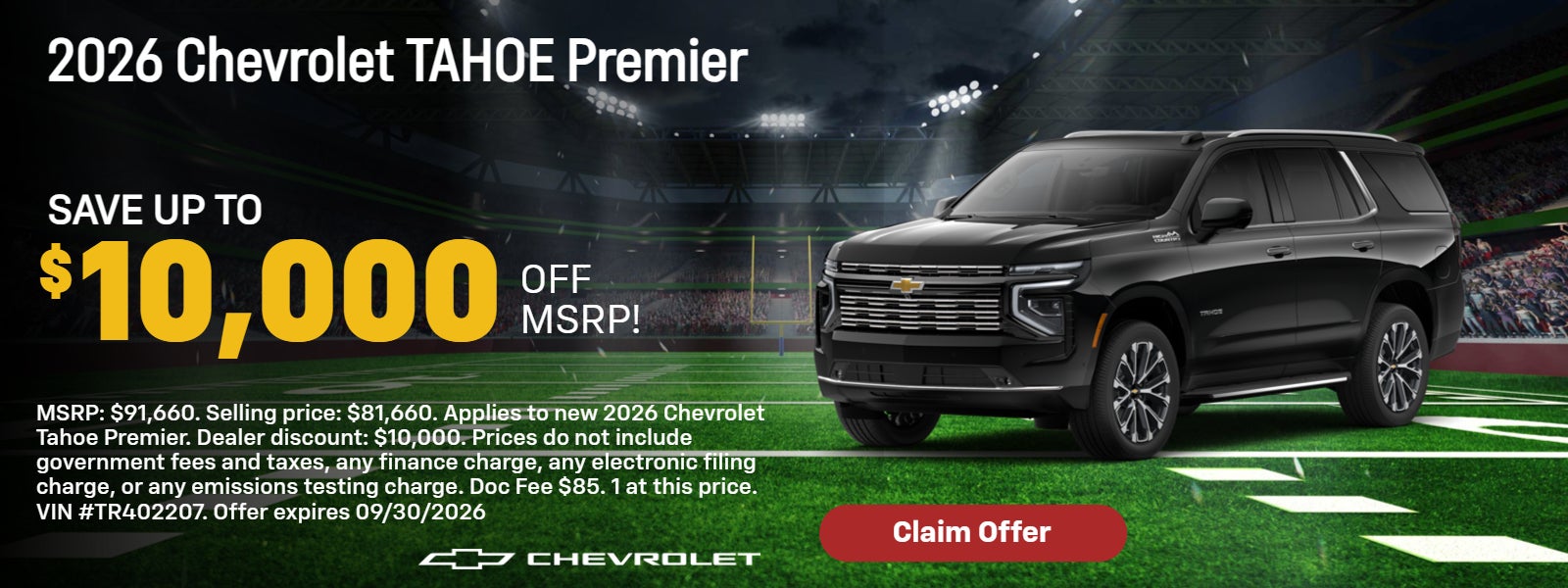 2026 Chevy Tahoe on offer