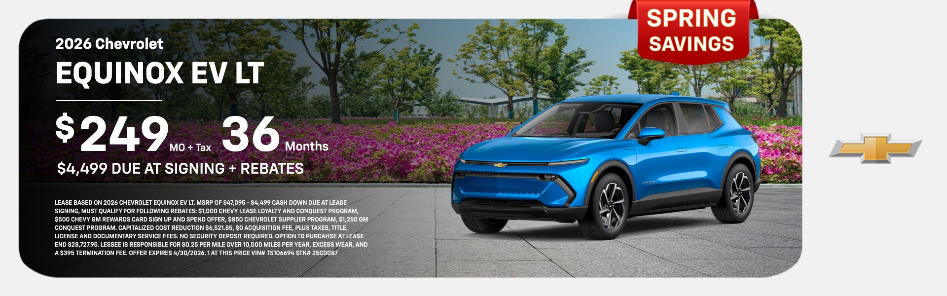 2026 CHEVROLET EQUINOX EV LT | $249/MO + tax