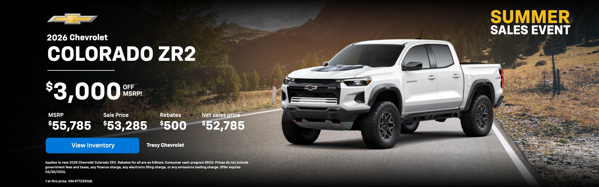 COLORADO ZR2 $3,000 OFF MSRP!