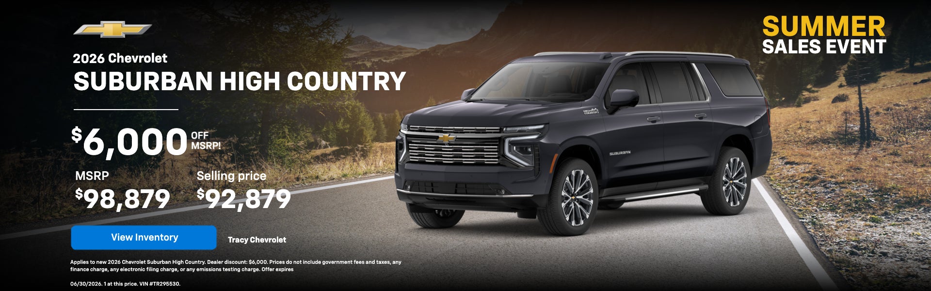 SUBURBAN HIGH COUNTRY $6,000 OFF MSRP!