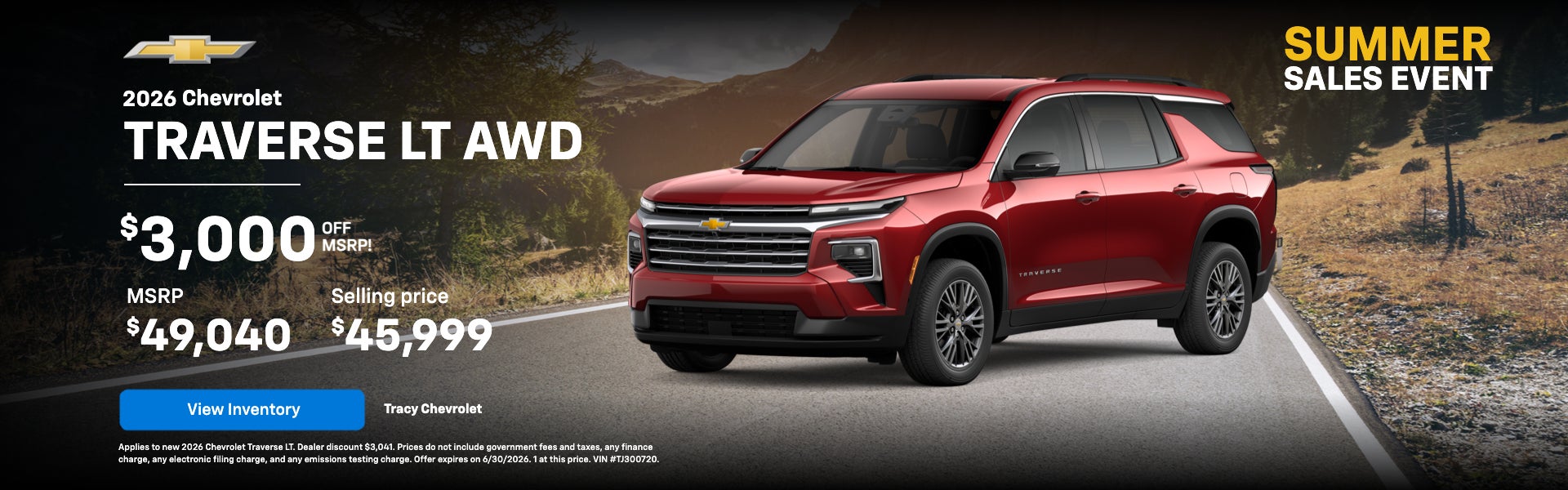 TRAVERSE LT AWD $3,000 OFF MSRP!