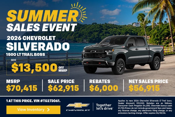 SILVERADO 1500 LT TRAIL BOSS $13,500 OFF MSRP!