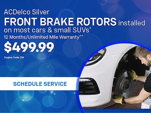 ACDelco Silver Front Brake Rotors installed on most cars & small SUVs*