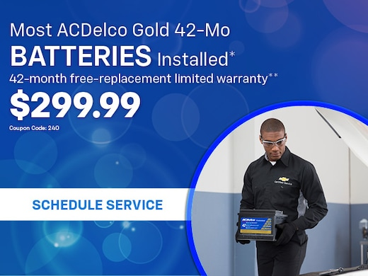 Most ACDelco Gold 42-Mo Batteries Installed*